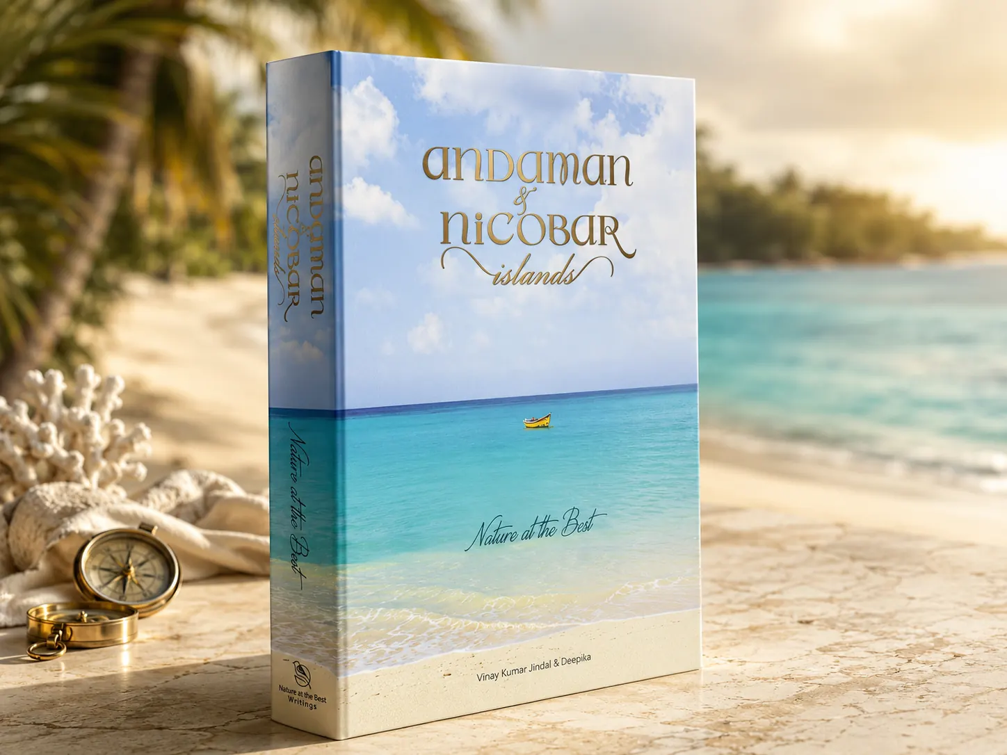 Andaman & Nicobar Islands — Nature at the Best, premium hardcover coffee-table book photographed on a tropical beach